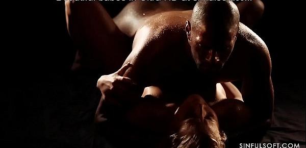  Sweaty teen blonde makes loves to her black husband